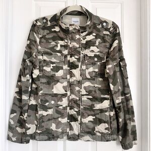 Kensie Jeans Camouflage‎ Utility Jacket - Size: L